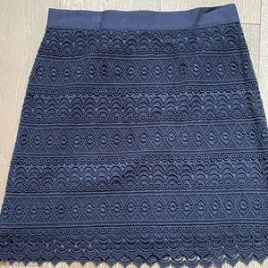Loft Navy eyelet skirt